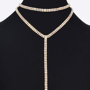 Rhinestone Drop Necklace - GLO Culture Boutique™