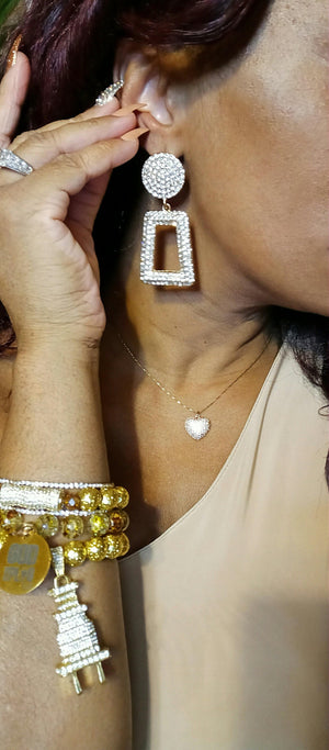 Rhinestone Glam Earrings - GLO Culture Boutique™